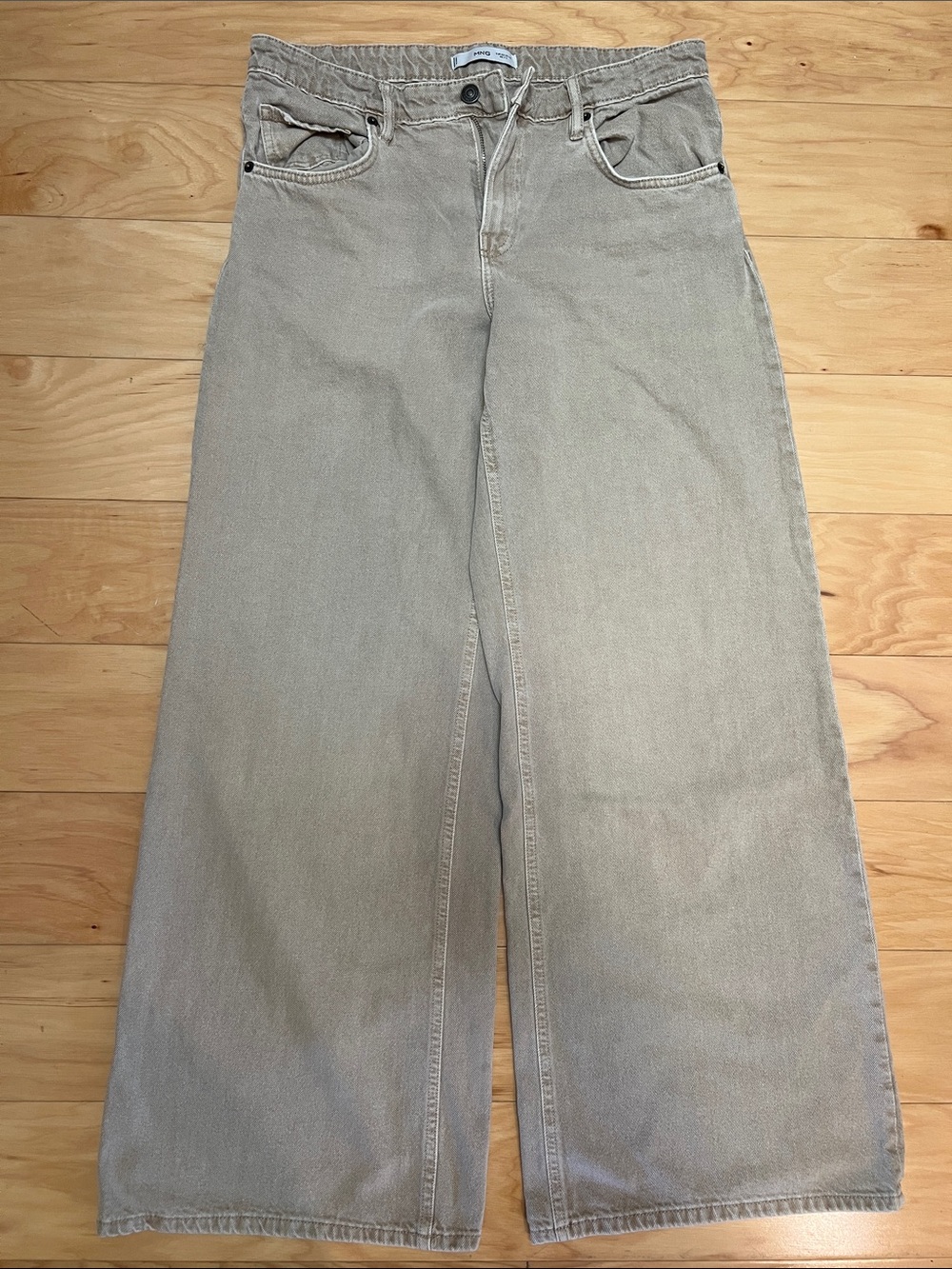 MNG Wide Leg Women's Jeans in Beige